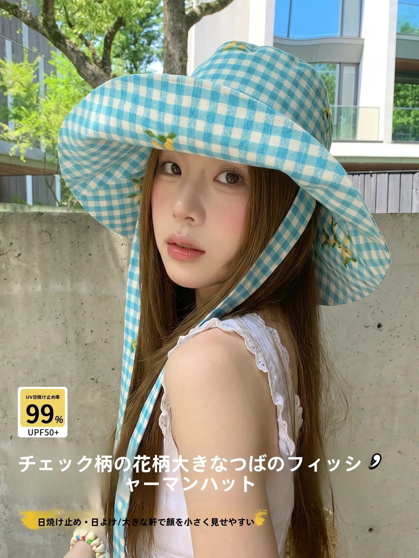 女性用夏用つば広フィッシングキャップ軽量通気性花柄日よけ帽子フルフェイス日よけ小顔効果