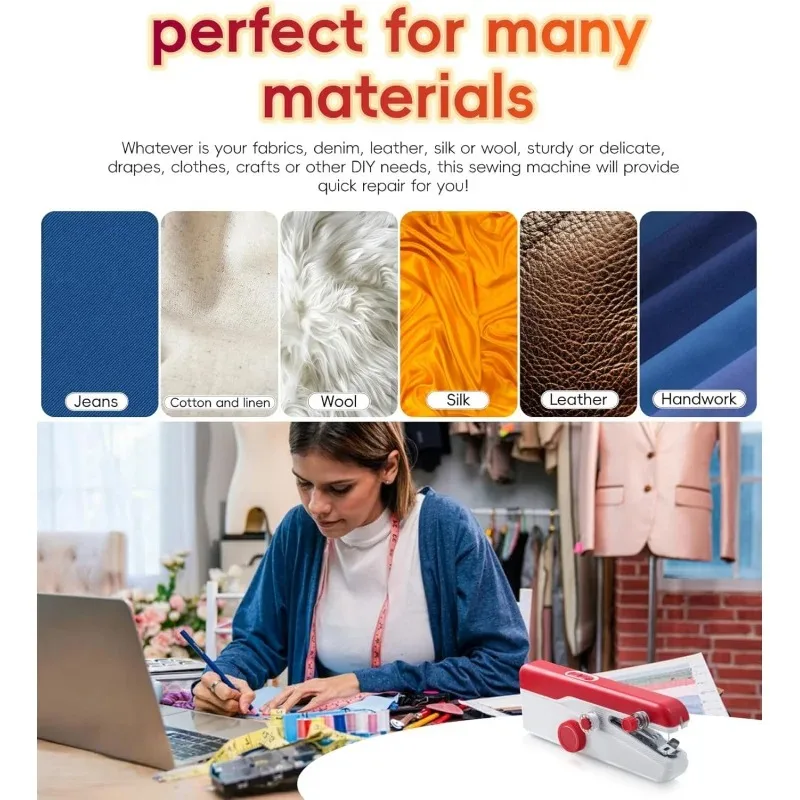 ماكينة خياطة يدوية جديدة 2025، مجهزة بمجموعة الخياطة وآلة الخياطة، مناسبة للمبتدئين، مناسبة جدًا للمنزل U #4