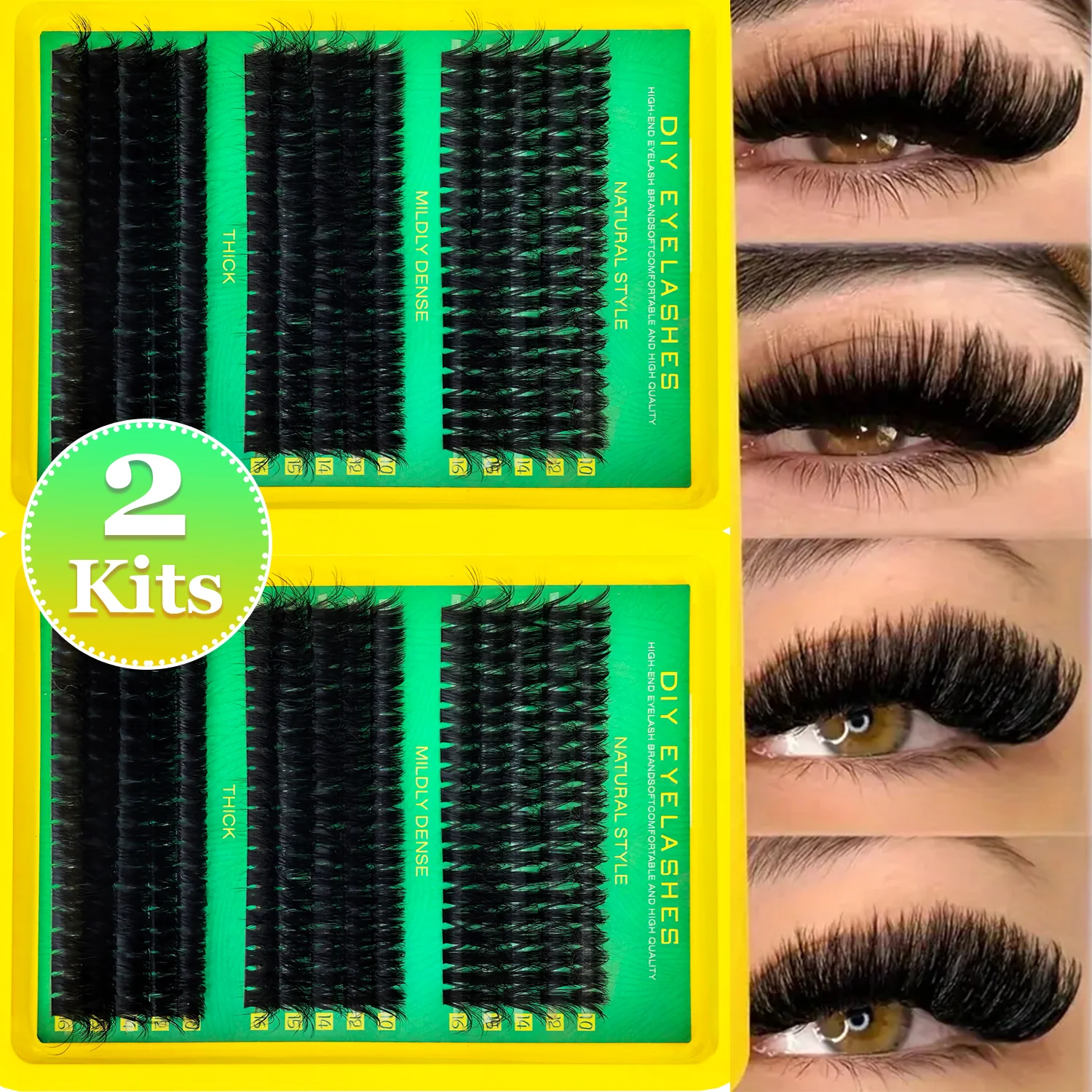 DIY lash Professional Eyelash Extension/10-16mm/Thick False Eyelashes Mixed0.07mm/D Curl Cat-Eye for a Fluffy And Dramatic Look