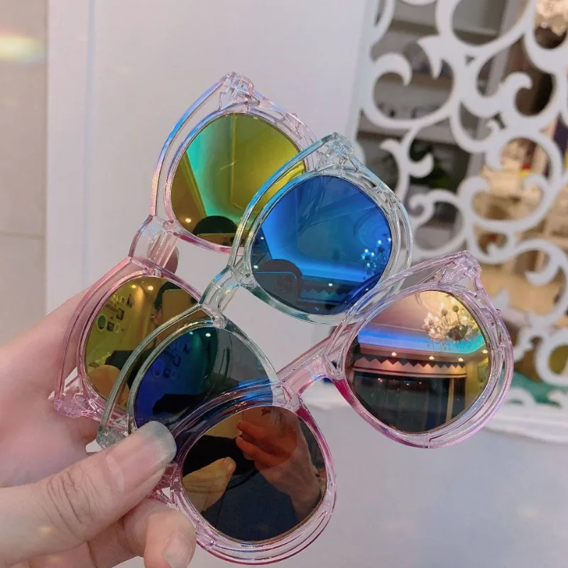 Fashion Round Frame Kids Sunglasses Candy Color Children's Sunglasses Anti-uv Baby Sun-shading Eyeglasses For Girl And Boy