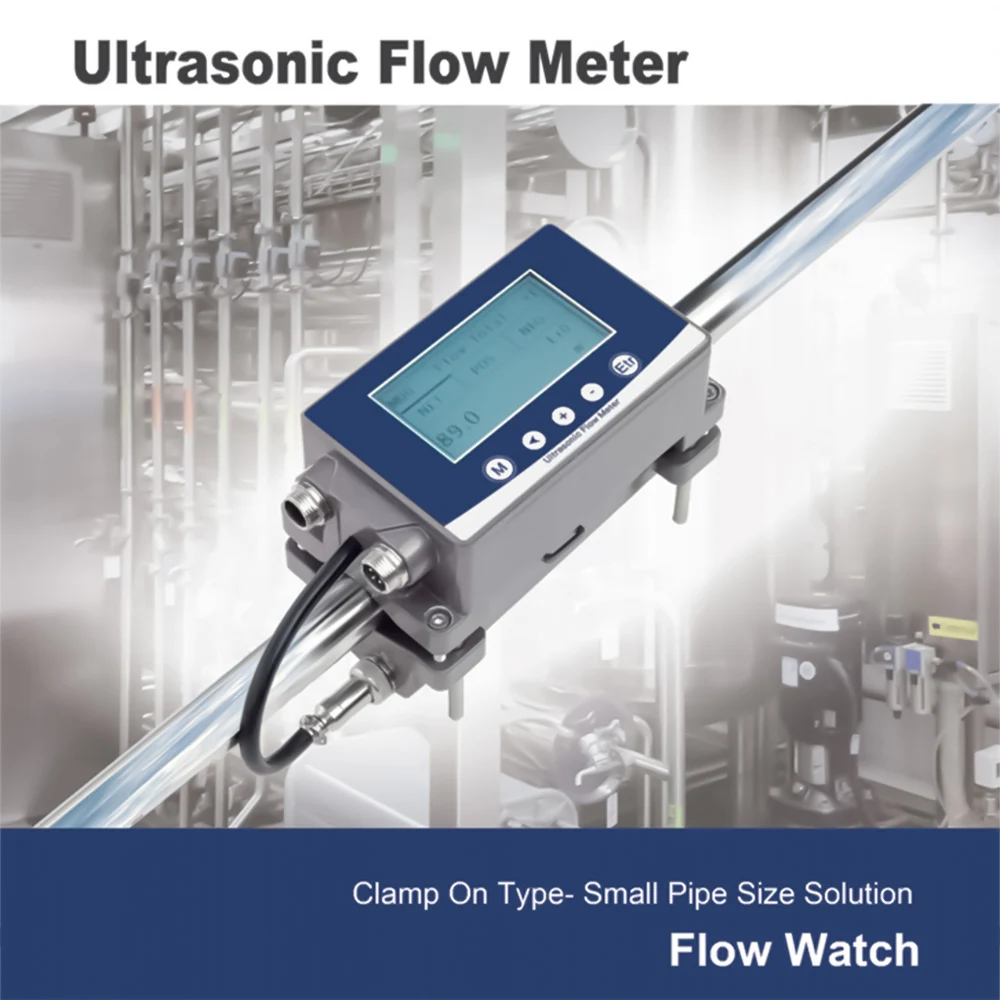 Industrial Time-Difference Type Ultrasonic Flowmeter Flow Watch Used For Stainless Steel Copper PVC And Other Pipes Of DN15~DN40