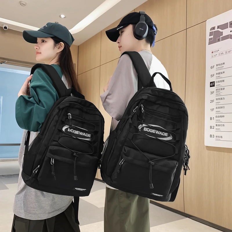 Fashion Transparent Net Women Backpack High Quality Waterproof Lovers Schoolbag Black White Teen Girls Students Shoulder Bag New