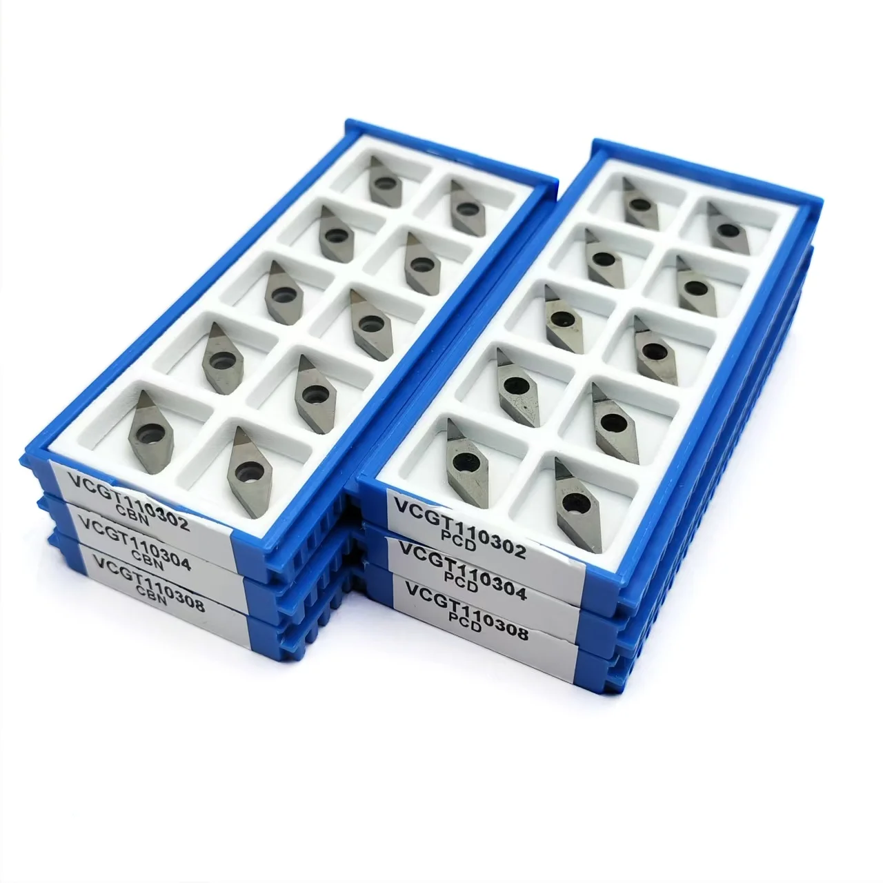 10PCS VCGW110302 VCGW110304 VCGW110308 CBN PCD Insert CNC Lathe Tool for Hard Steel Cast Iron Copper Aluminum Machining
