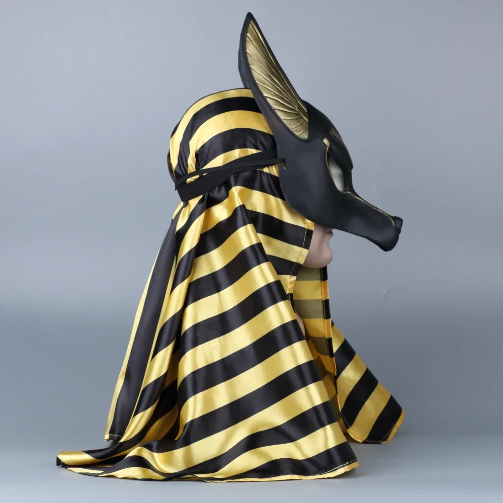 Ai Cập Anubis Cosplay Mặt Nạ Nhựa PVC Canis Spp Đầu Chó Sói Rừng Động Vật Hóa Trang Đạo Cụ Hóa Trang Halloween Áo Lạ Mắt Bóng