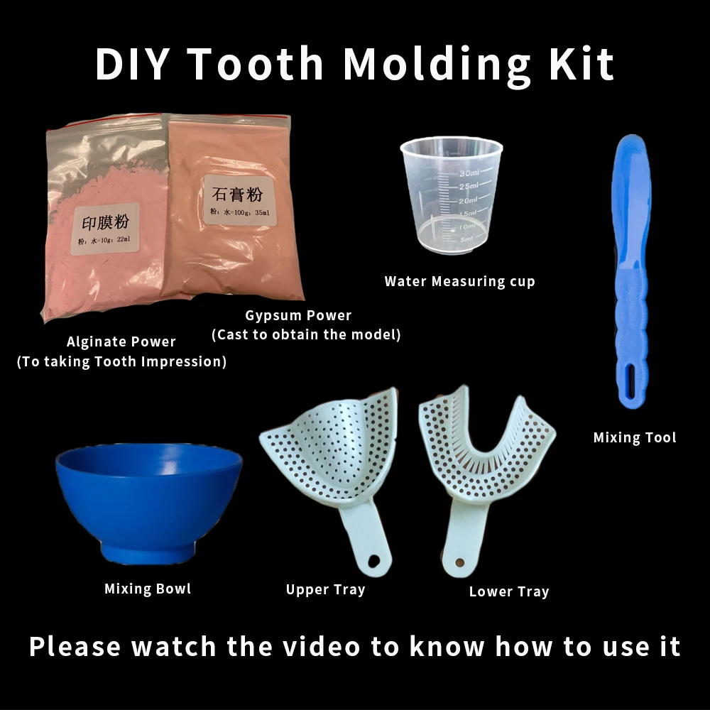 DIY Tooth Molding Kit Taking Teeth Impression Mold Cast Oral Full Mouth Whitening Products Alginate Gypsum Set Dental Mouldings