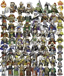 New Chinese History Three Kingdoms War Figure Soldier Warhorse Cloak Model Kids Toys Building Blocks Gift Boys Girls Juguetes