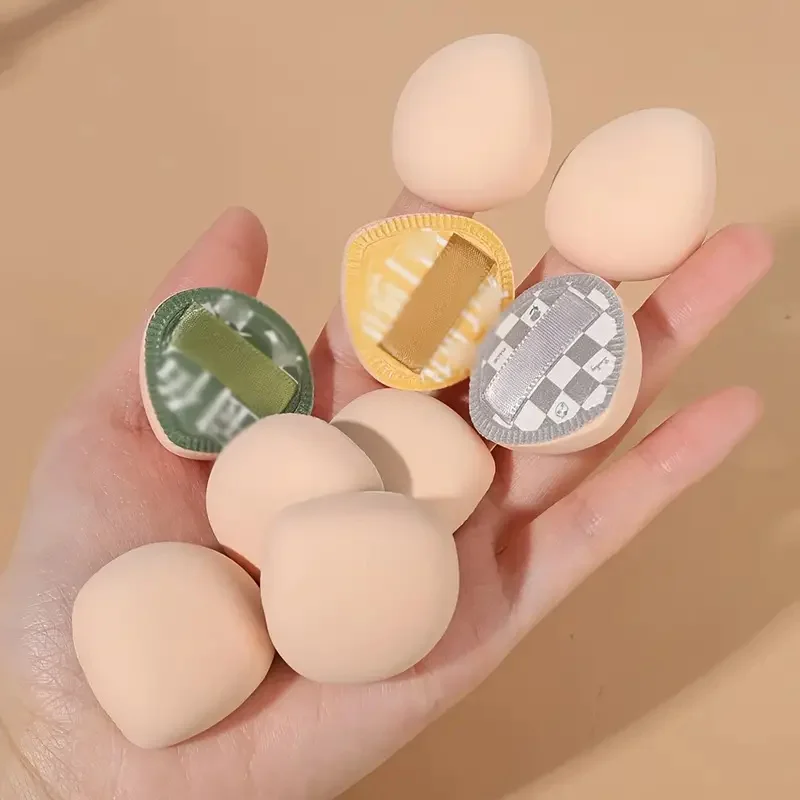 3 szt. Mini Finger Puff poduszka kosmetyczna Puff korektor podkład szczegół gąbka do makijażu zestaw puszek profesjonalne narzędzia kosmetyczne