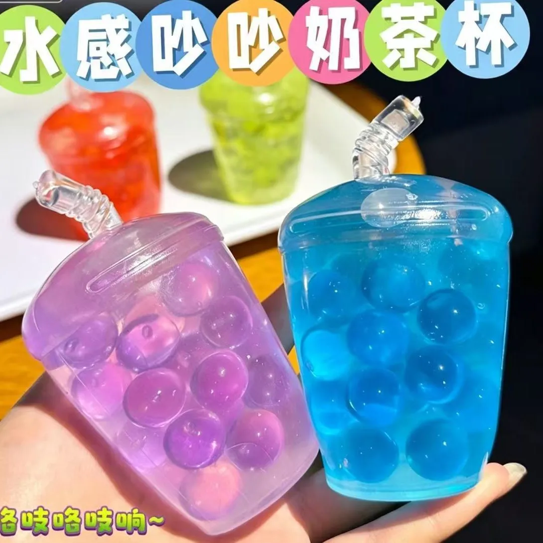

ASMR Popping Boba Bubble Drink Squishy Slow Rising Stress Relief Fidget Toy Viral Trending Squeeze Ball Ice Cube Pop It Sensory ASMR Sound Gift for Kids and Adults