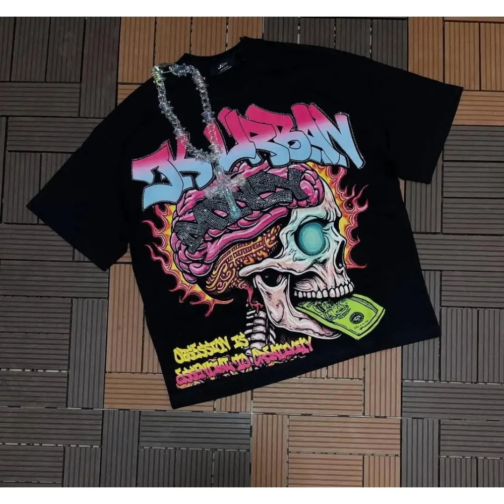 Y2K Retro europäisches und amerikanisches T-Shirt aus reiner Baumwolle, hochwertig, bequem, mit Muster, Gothic-Stil, langärmelig, modischer Trend. – Detail 3