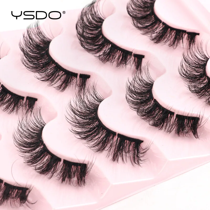 YSDO 3/5 Pairs False Eyelashes Half Segment Cluster Faux Mink Lashes Natural 3D Mink Eyelash Extension Makeup Thick Fake Cilios