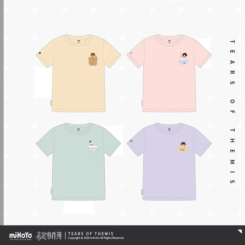 

Official TearsOfThemis Idle Rest Series Printed Short-Sleeved T-shirt miHoYo Anime Surrounding Gifts