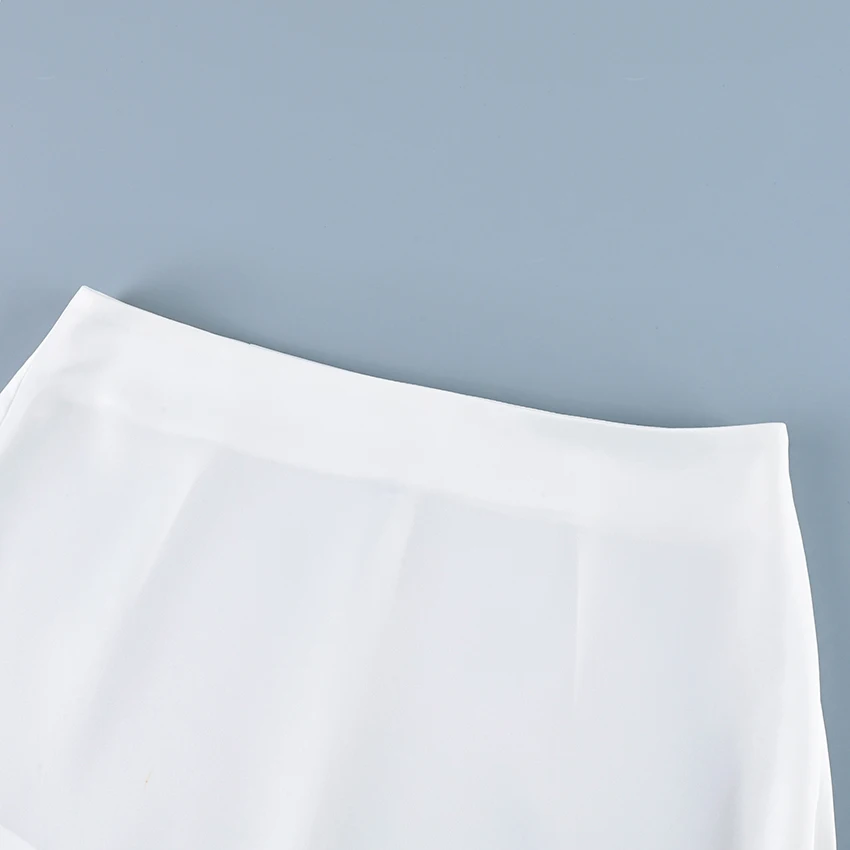 Linad Street Chic White Satin Tassels Long Skirts Woman 2026 Elegant High Waist Straight Skirts Casual Slim Ankle Length Skirt