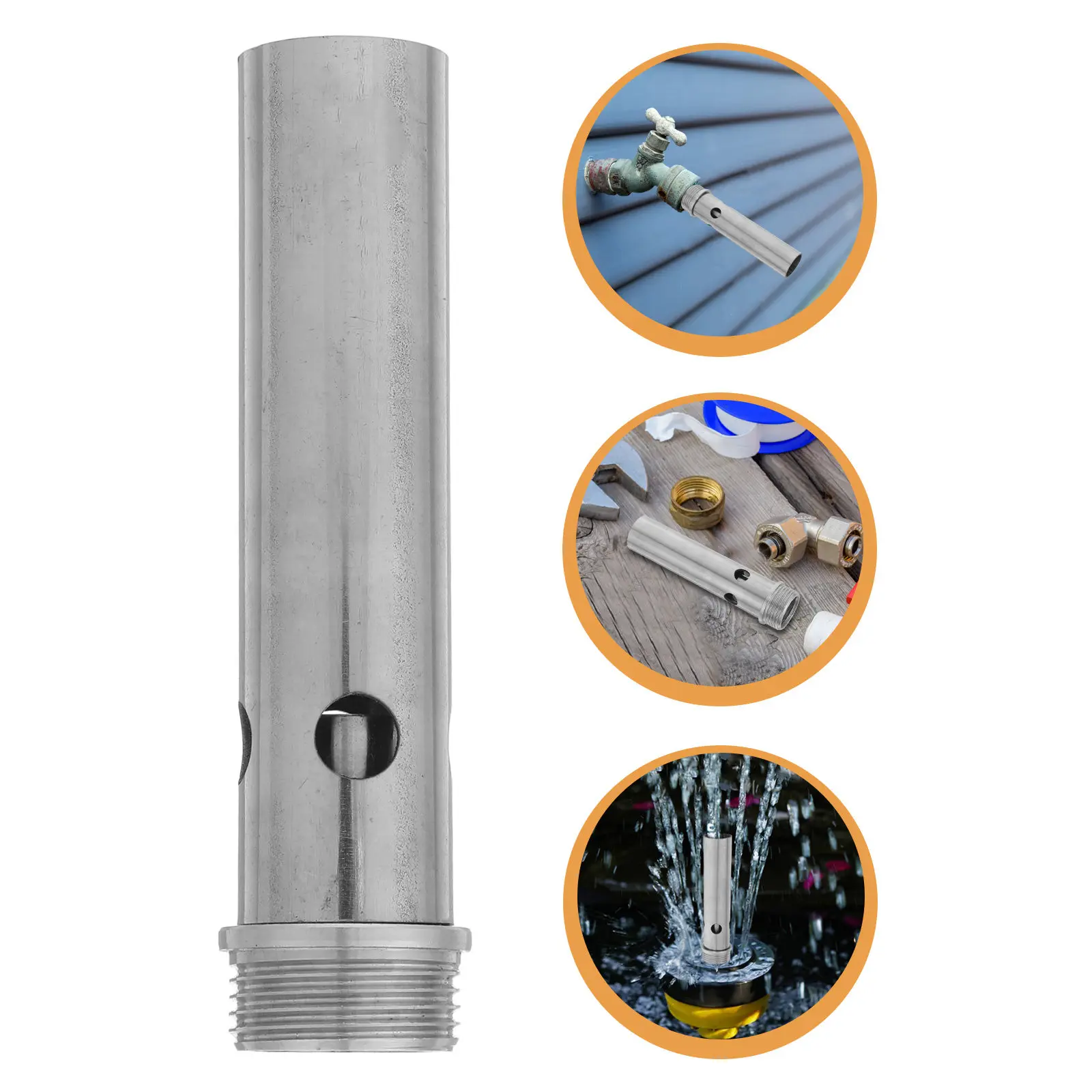 Sprinkler Head Brass Bubbling Fountain Nozzle Garden Stainless Steel Outdoor Column