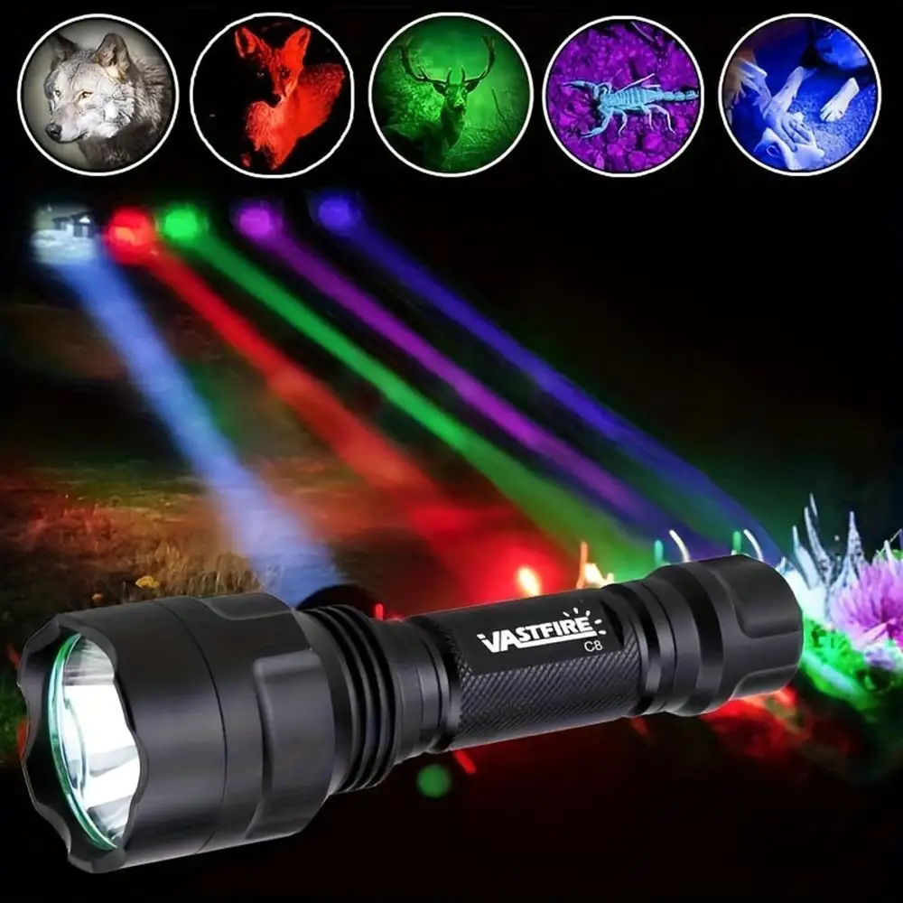 2500LM 500-800M Range LED Tactical Hunting Flashlight Portable Torch Outdoor Waterproof Lantern+18650+USB Charger +Switch