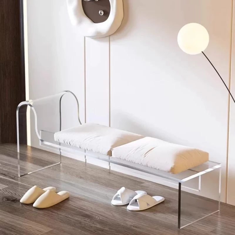 Acrylic home shoe stool home door bench light luxury shoe stool clothing store rest stool suspended chair