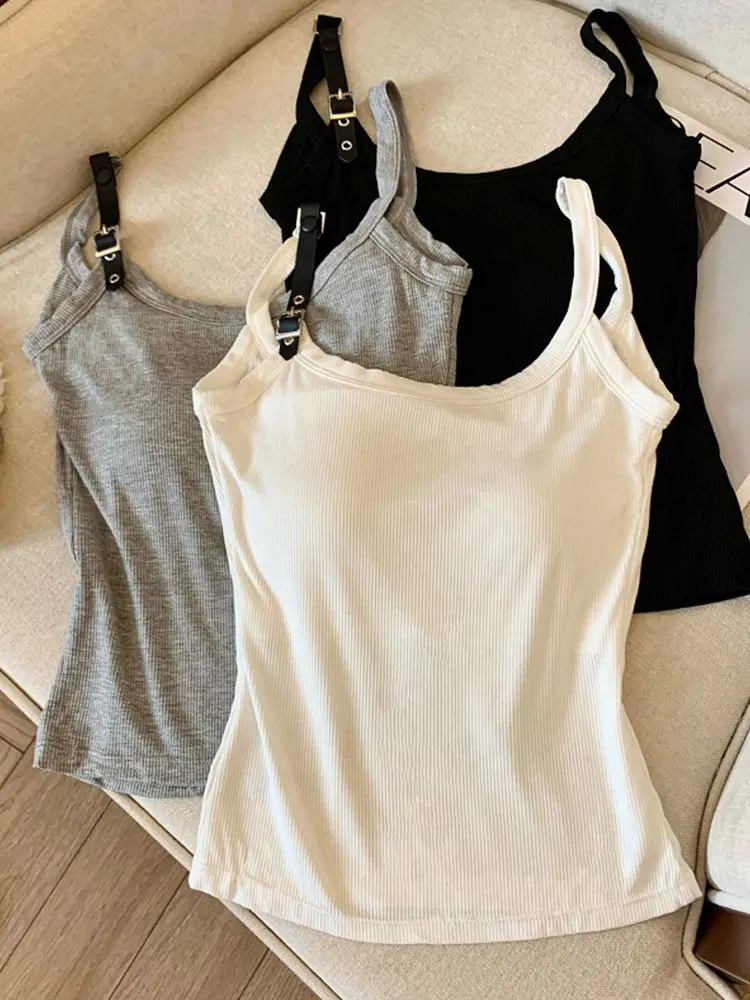 

Korean Sle Belted ter Top Women's Design Summer Bra Inteated Outerwear Sweet And Spicy Vest Base irt Women