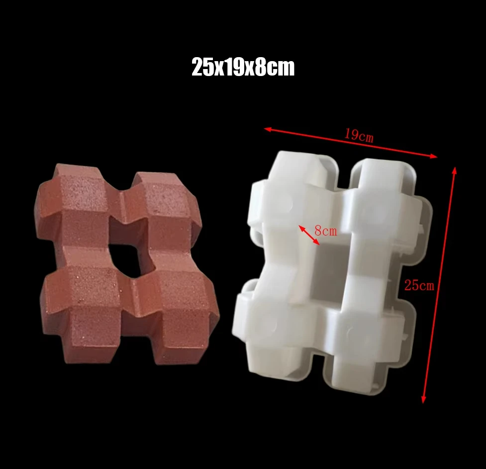 Well Shaped Brick Plastic Cement Mold Specification 25X19X8 Thickened Grass Planting Brick Parking Lot Surface Well Shaped Brick view 6
