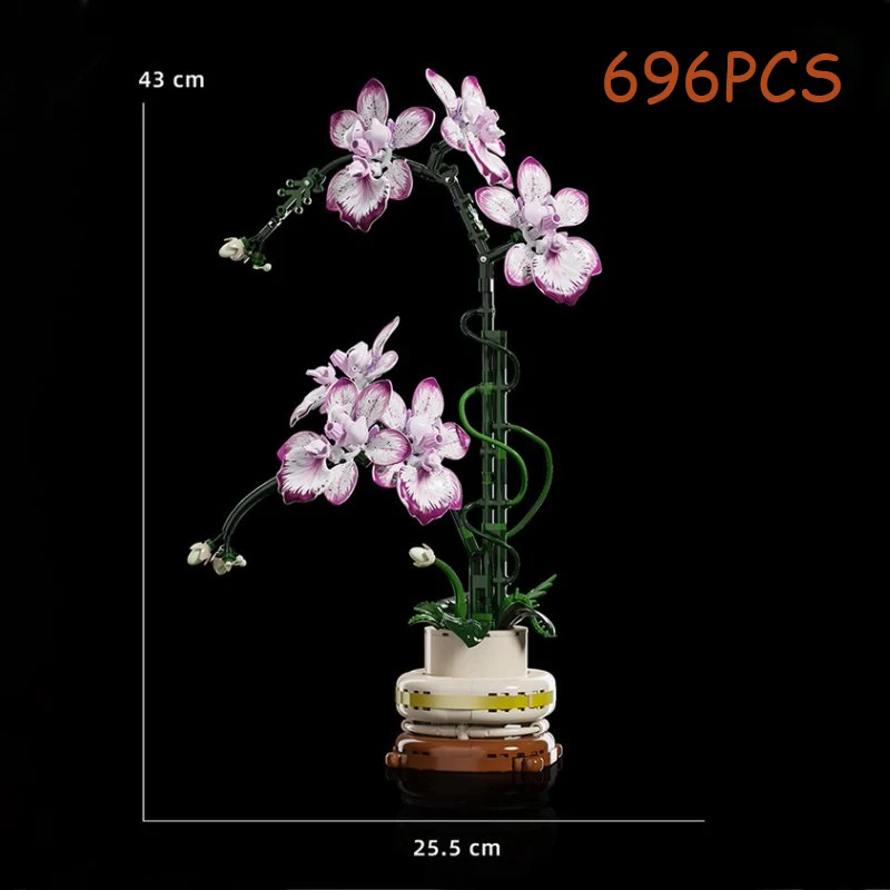 Oncidium 영원한 꽃 모델 빌딩 블록, 식물 컬렉션, Moc 클래식 홈 데스크탑 장식 장난감 소녀 어린이 선물