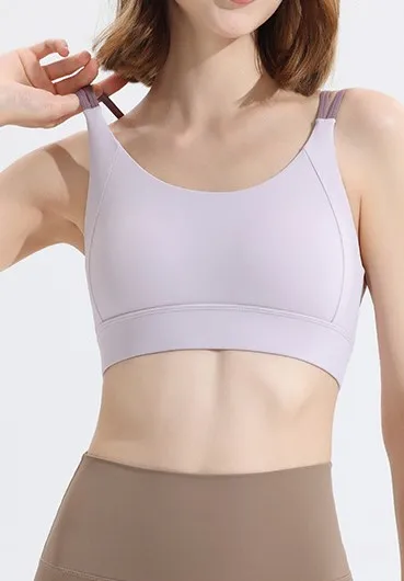 Women's Summer Anti-Shock Sports Bra with Color Block Design for Running and Yoga, One-Piece Professional Pilates Top