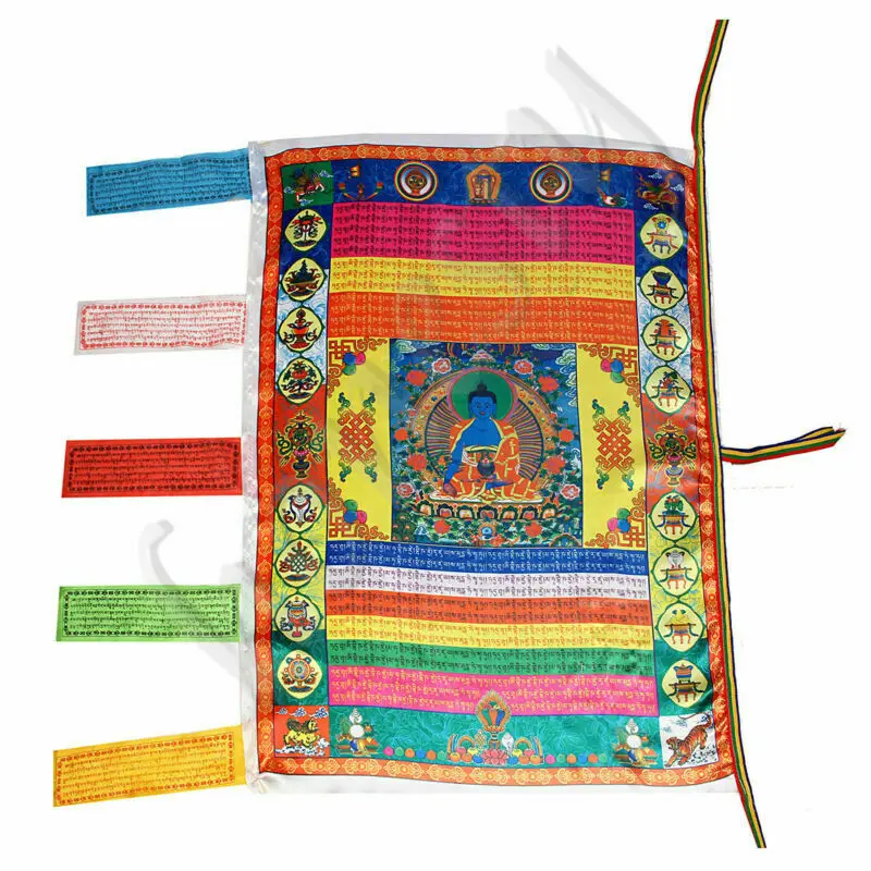 Tibetan Wind Horse Flag Buddhist Pray Prayer Flag For Buddhism Medicine Satin