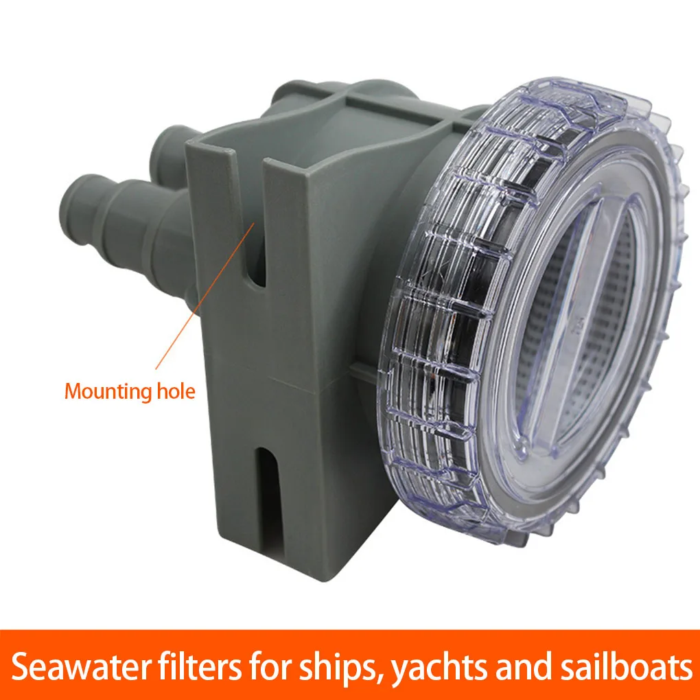 Professional Durable Mini Liquid Strainer Plastic Seawater Filter Yacht Accessories Engine Cleaning Tool Detachable Marine Parts