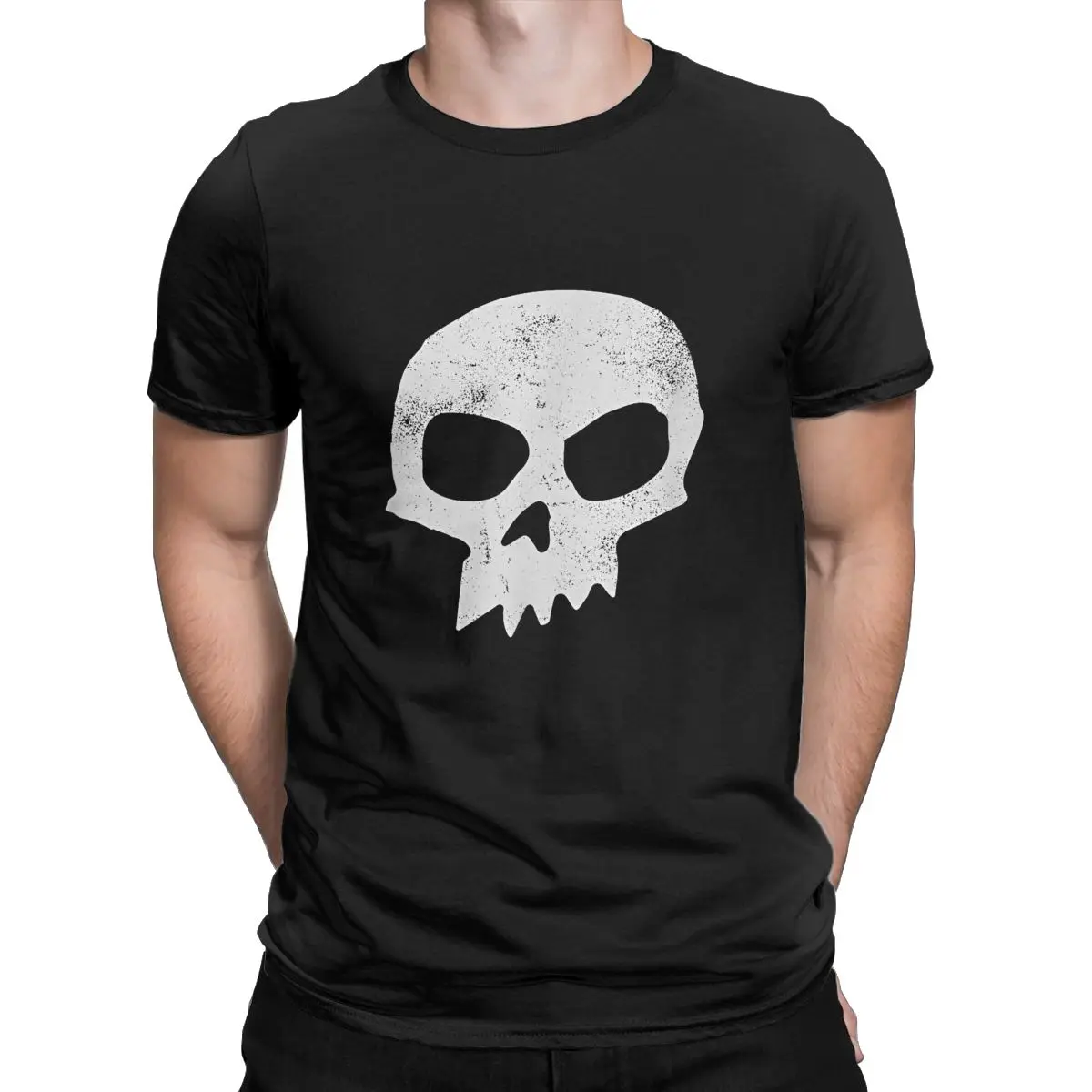 Vintage Toy Story Sid Skull Black T-Shirts for Men Crewneck Cotton T Shirts Fashion Manga Tees Short Sleeve Tees Plus Size