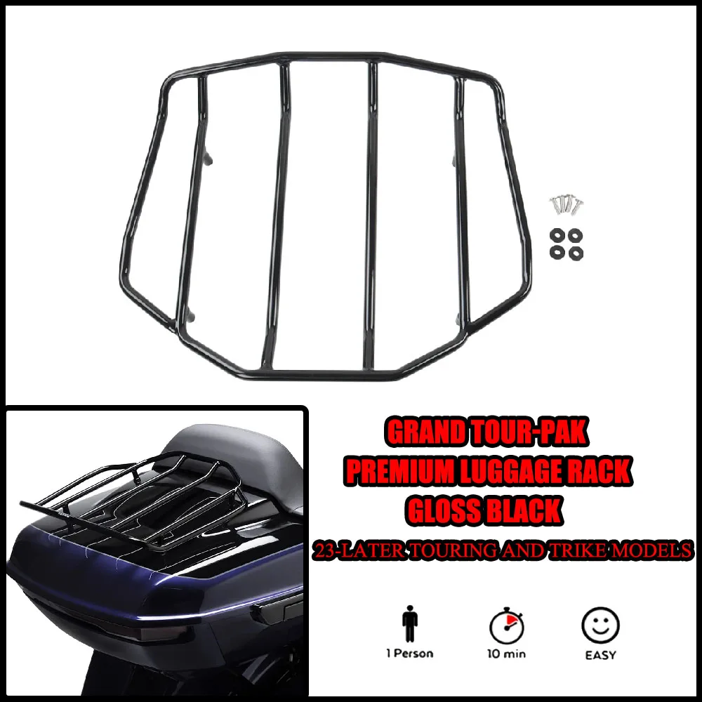 

Motorcycle Rear Top Case Carrier Trunk Luggage Rack Rail Tour Pack Shelf For Harley Touring Electra Glide CVO Road Glide ST New