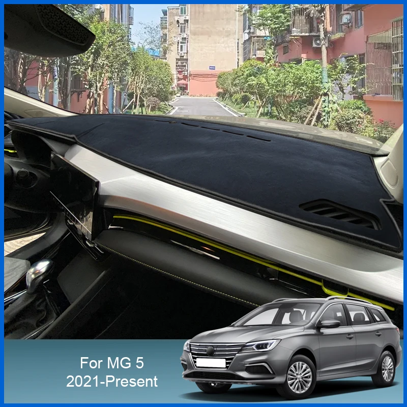 

For MG 5 2021-Present RHD&LHD Auto Dashboard Cover Protective Pad Artificial Interior Sunshade Carpet Car Accessories