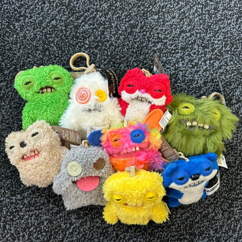 Porte-clés monstre à dents Fuggler Original, jouets en peluche, mignon, à grands yeux, grange, drôle, monstres à dents laides, pendentifs mignons