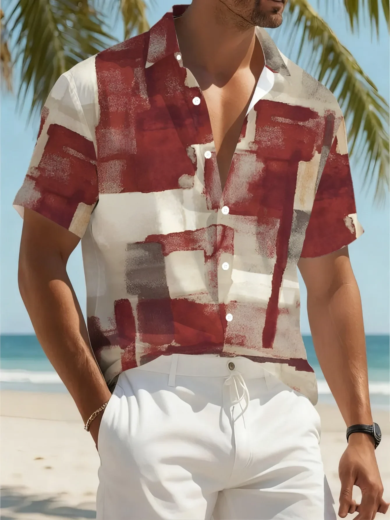 

Men's Hawaiian Shirt 2026 Summer Fashion Man Women Short Sleeve Casual Beach Party Print Tops