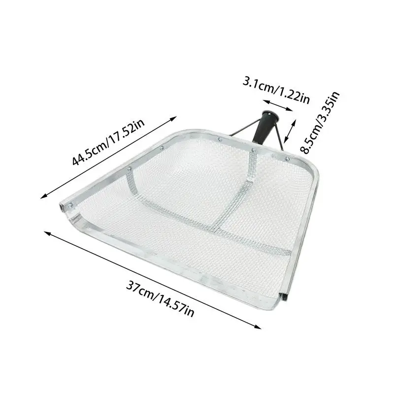 Sand Sifting Shovel Stainless Steel Easy Grip Soil Sieve Sifting Shovel Ergonomic Multifunctional Farm Shovel Harvest Strainer