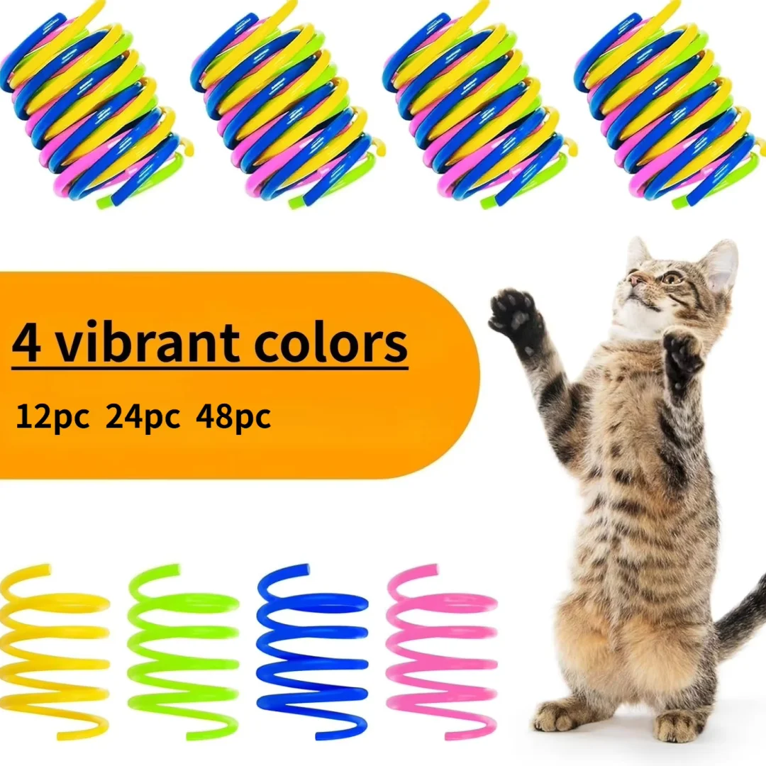 Cat spring toy, used for tapping，biting，hunting，and active healthy play，suitable for cats and kittens，interactive spiral toy