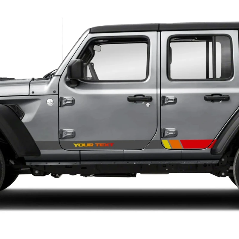 Car Vinyl Stickers Topographic Map Side Stripe Custom Text Decal For Jeep Wrangler Unlimited