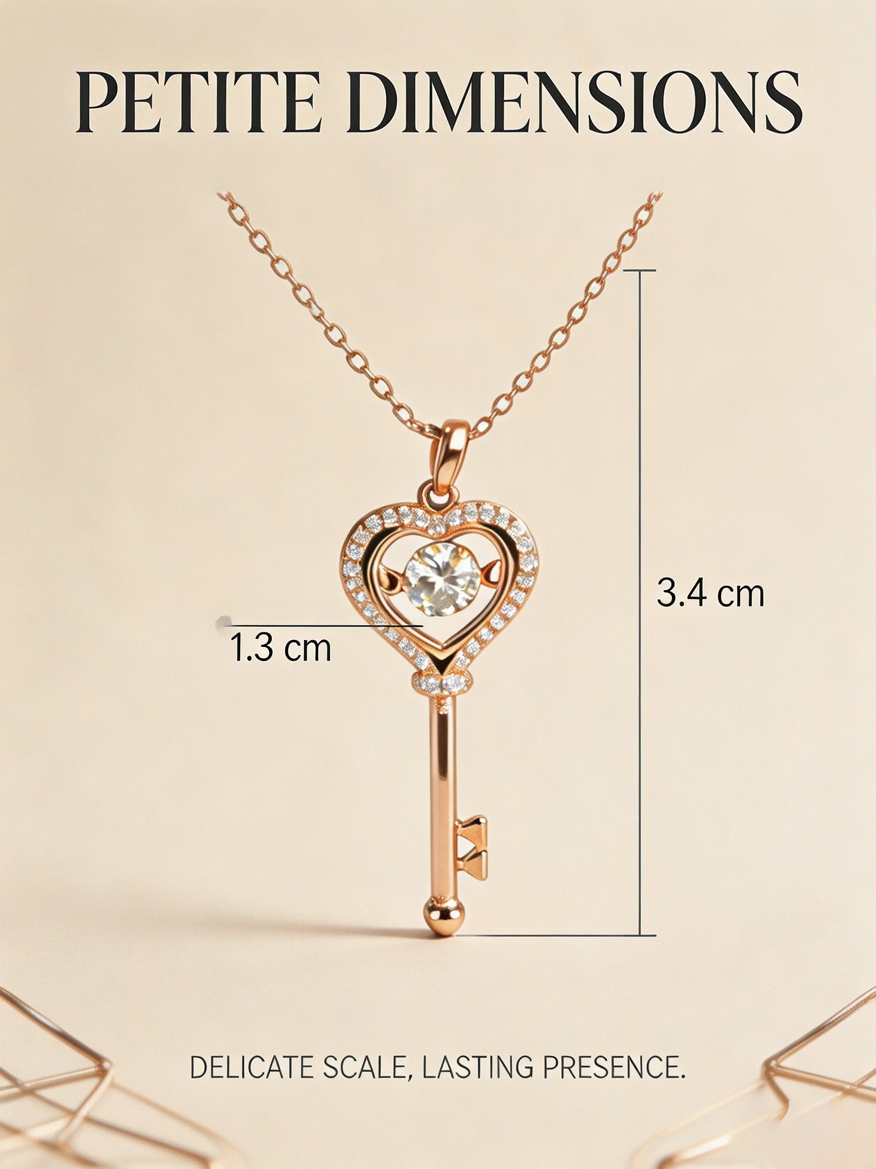 Durable, stylish key pendant crafted from 925 sterling silver and sparkling high-carbon diamond—an ideal jewelry gift for women.