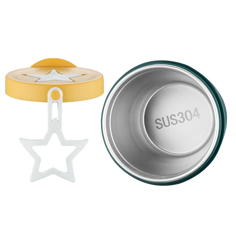 

1Pcs Premium 304 Stainless Steel Breakfast Cup Dark Green No Slip Bottom Leak Proof 420ml Portable Soup Cereal Milk Cup