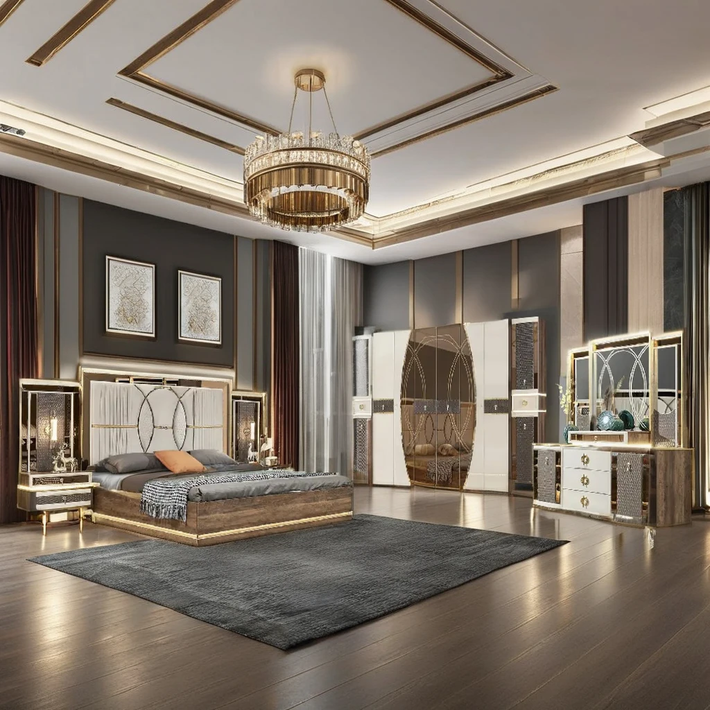 Modern Turkish Nordic Style King Size Bedroom Set Comfortable Luxury Furniture with Classic Luxury King Size Bed Price