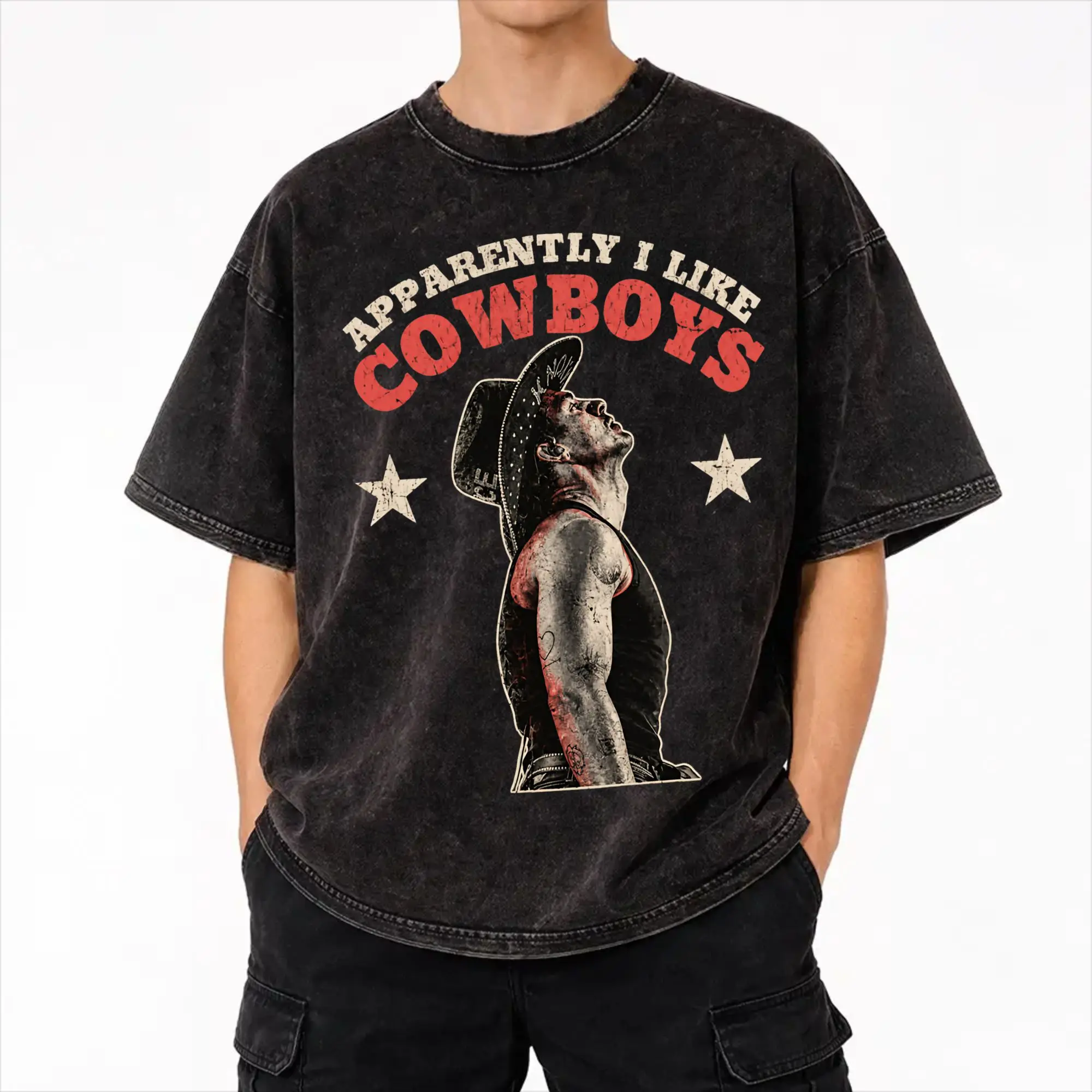 Harajuku Washed Shirts Save a Horse Cowboy Joe Jonas  Accessories Vintage T-Shirts High Street  Streetwear Short Sleeve
