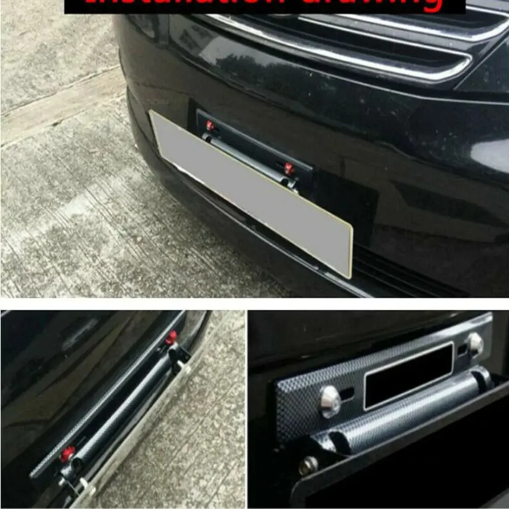 ABS Automobiles Front  Rear Number License Plate Holder Mounting Bumper Frame Relocate Bracket Adjustable Exterior Accessories