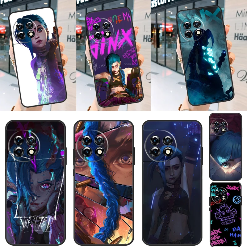 Arcane Jinx Vi Anime Case For OnePlus Nord 2 2T CE 3 Lite N20 N10 N100 N200 8T 9R 10R 10T 11 8 9 10 Pro Cover