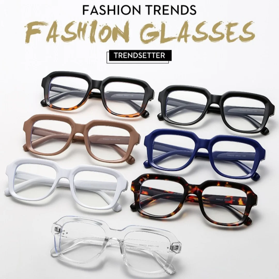 نظارات قراءة مصنوعة يدويًا للنساء، نظارات طبية مربعة لقصر النظر مع عدسات مضادة للضوء الأزرق، نظارات عصرية للنساء