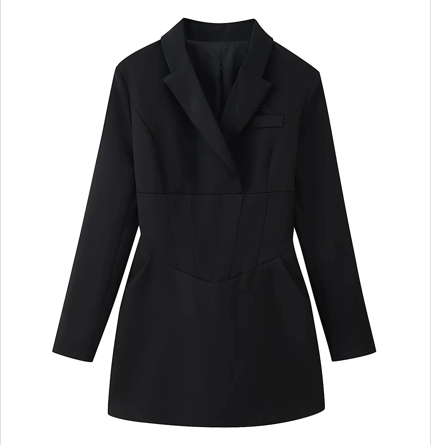 

Женское шикарное элегантное тонкое уличное платье с длинным рукавом и v-образным вырезом, сексуальное модное однотонное повседневное платье, блейзер с завязкой на талии, мини-платье