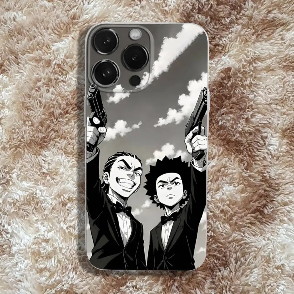 T-The C-Cartoon B-Boondocks Phone Case For iPhone 17,16,15,14,13,12,11 Pro,Max,Plus,X,XS,XR,SE4,E Mini Transparent Soft Cover