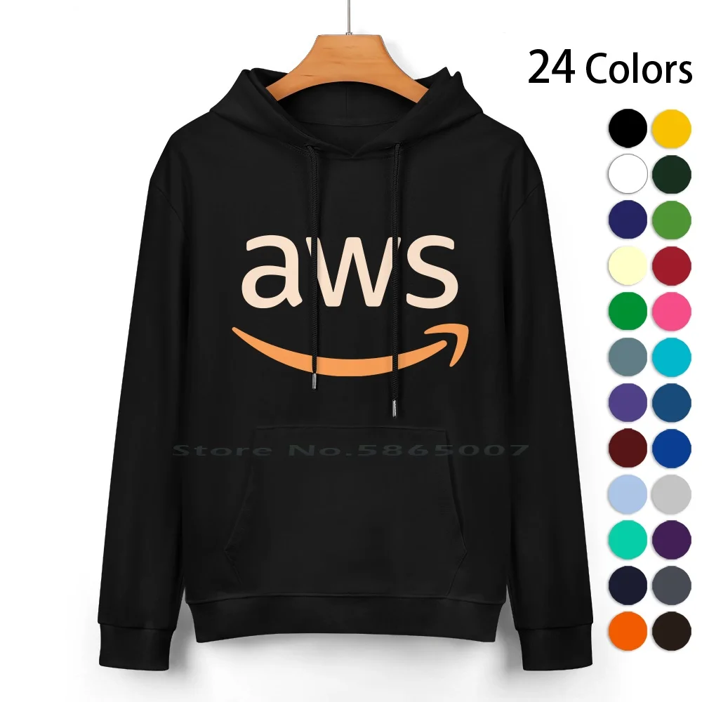 Aws Pure Cotton Hoodie Sweater 24 Colors Aws 100% Cotton Hooded Sweatshirt For Women Men Unisex Gifts Heat Transfer Printing Art