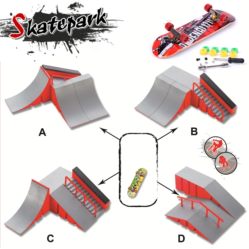 KETIEE Mini Rampe De Skate Pour Doigts - Finger Skateboard Kit Skatepark Avec Rampe - Cadeau Enfant