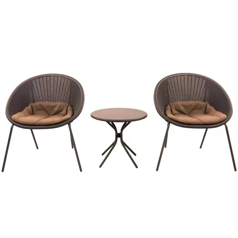 

Outdoor balcony tables and chairs Small apartment simple rattan chair three-piece leisure balcony