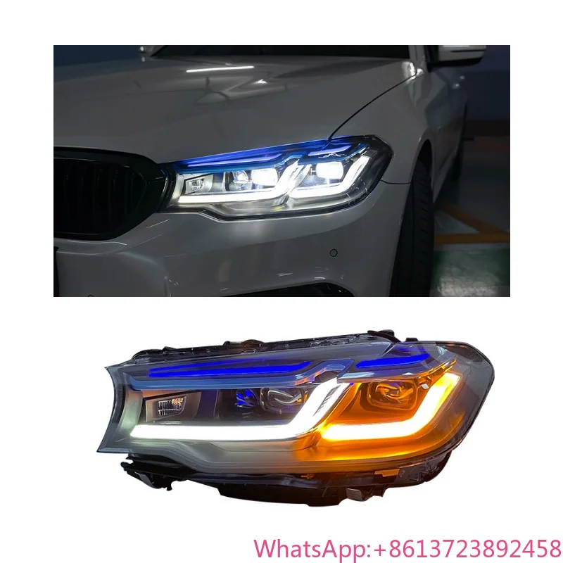 

G30 G38 Upgrade M5 Headlights for BMW 5 Series 2018-2020 525 530 to M5 Thunder Head Lamp DRL Dual Blue Eyebrow LED Plug and Play