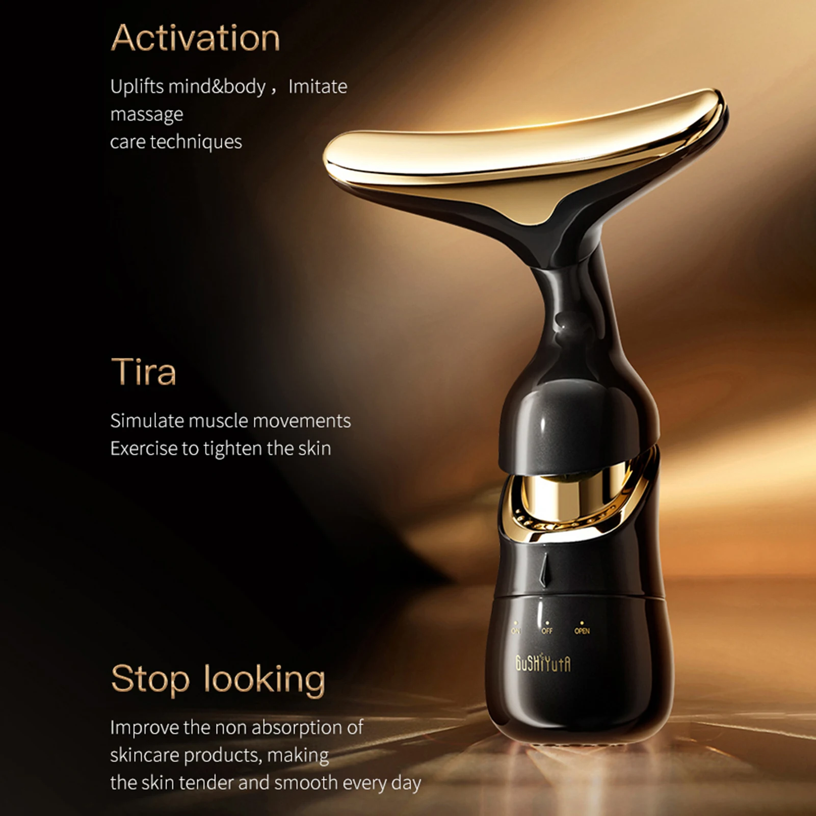 جهاز تدليك متعدد الوظائف جهاز تجميل كهربائي رباعي الأبعاد شحن USB جهاز تدليك الوجه المحمول هدايا السنة الجديدة