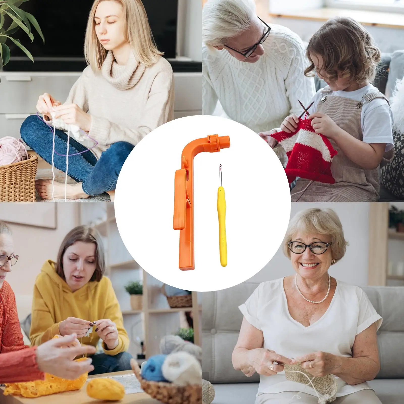 إبر الكروشيه لوازم الحرف اليدوية خياطة دائرية دليل أصابع أصحاب أداة الكروشيه للمبتدئين المحترفين الحياكة #5