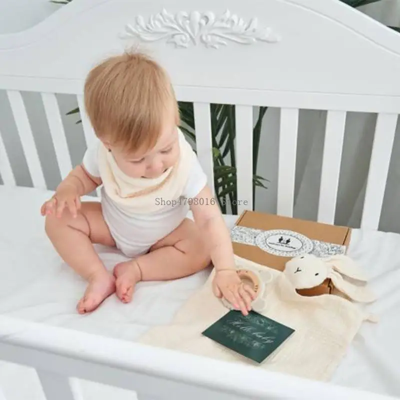 

Silicone Rattle Teether Soother Toy Baby Feeding Bib Teething