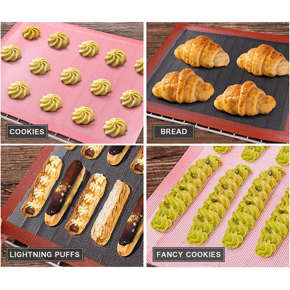 Bread Baking Pad Oven Liner Mat Perforated Steaming Mesh Microperforated Fiberglass Non Stick Mat For Baking Cooking Pastry